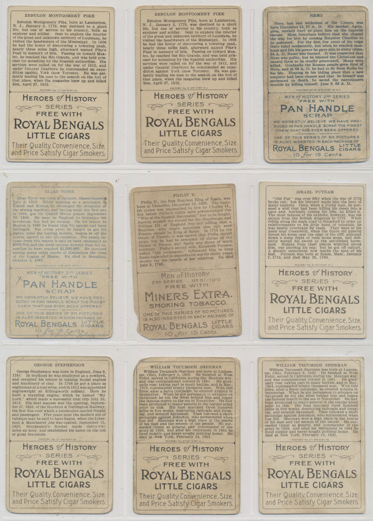 1911 T68 HEROES OF HISTORY  Partial Set 29 different/100 with 13 duplicates WILL SELL SINGLES  #*sku37114