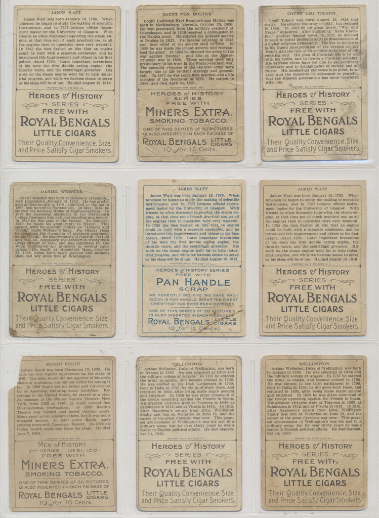 1911 T68 HEROES OF HISTORY  Partial Set 29 different/100 with 13 duplicates WILL SELL SINGLES  #*sku37114