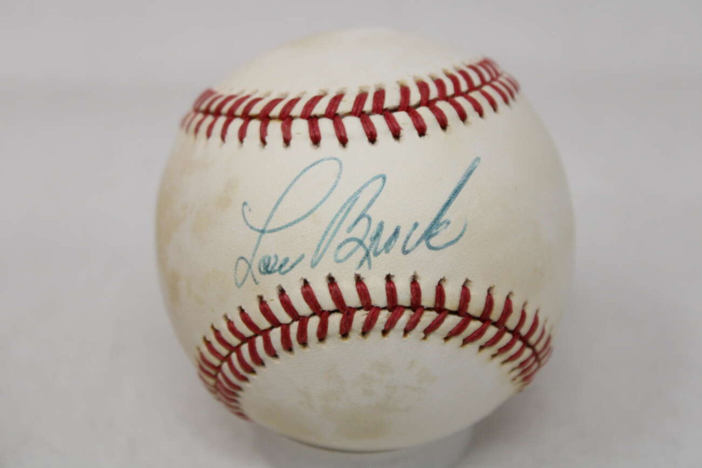 Lou Brock Baseball Signed Autograph JSA Cardinals