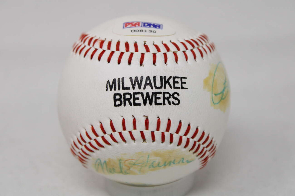 Harry Caray Bob Uecker Merle Harmon Baseball Signed Autograph PSA/DNA Announcers