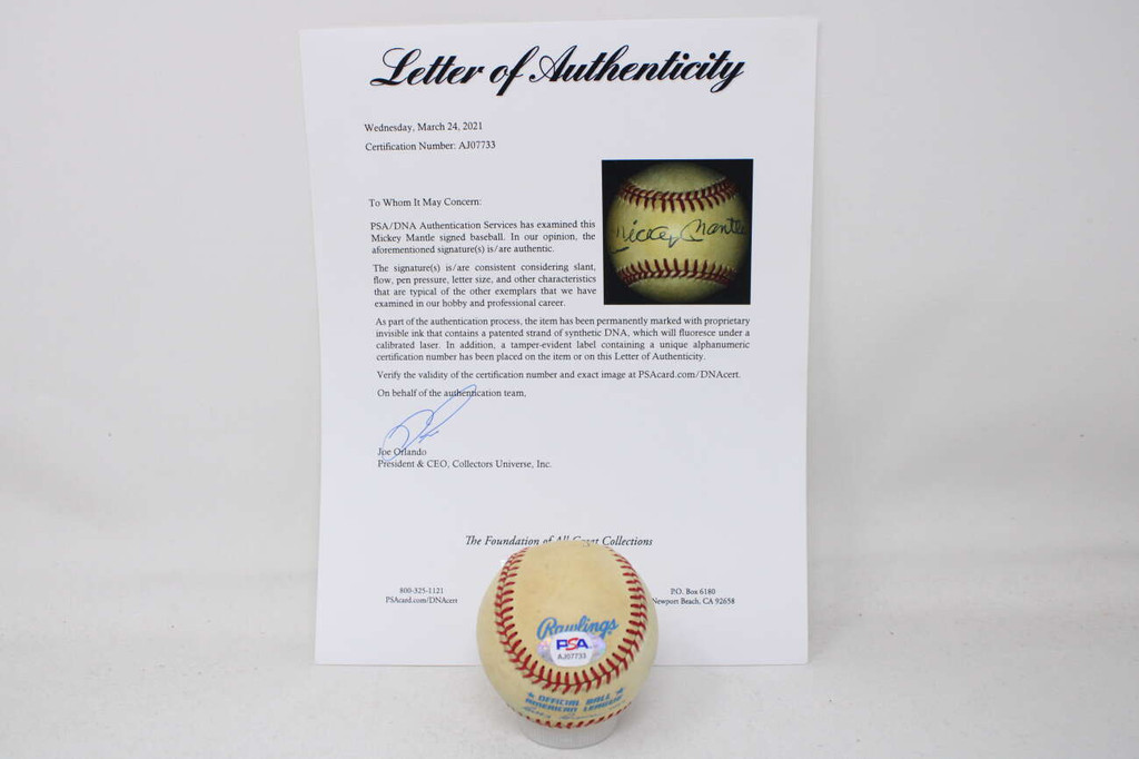 Mickey Mantle Baseball Signed Autograph PSA/DNA Yankees
