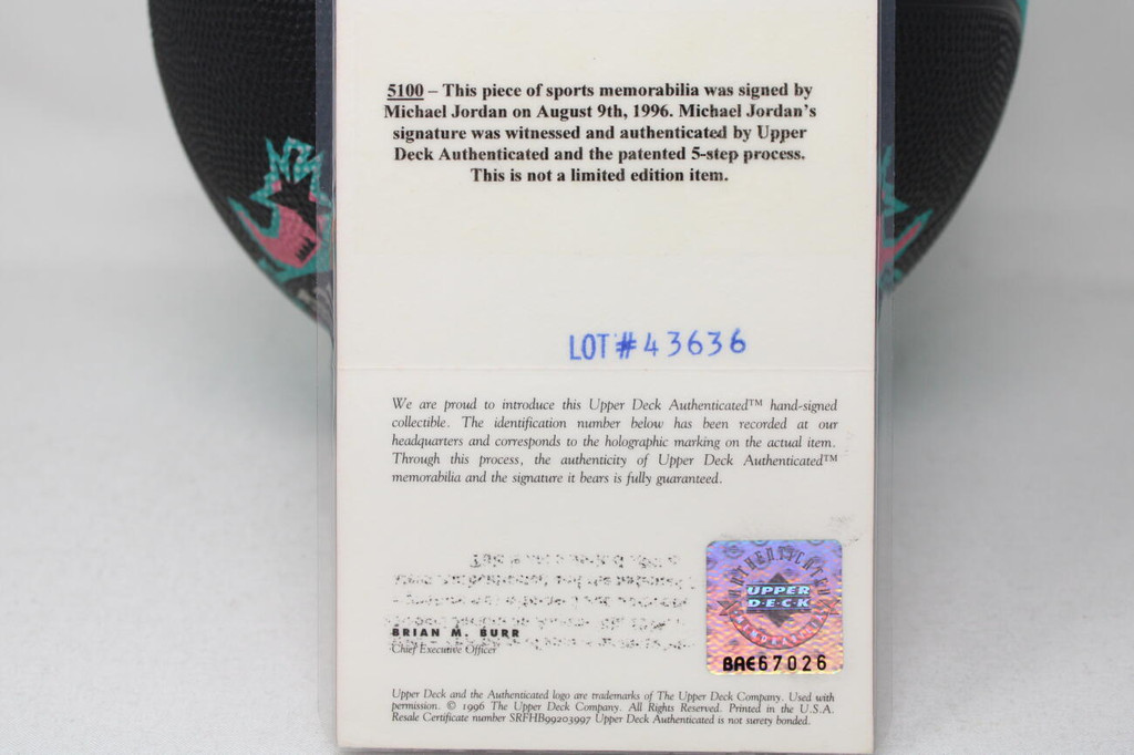 Michael Jordan Signed Basketball UDA Upper Deck 1996 All Star Game Ball San Antonio