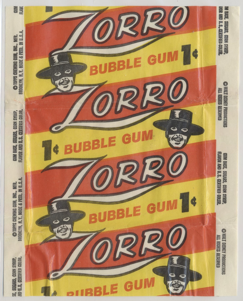 1958 Topps Zorro 1-cent Wrapper  #*sku37116