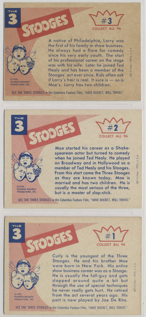 1959 Fleer Three Stooges Set 96 with Binder  THE BEST   #*sku37118