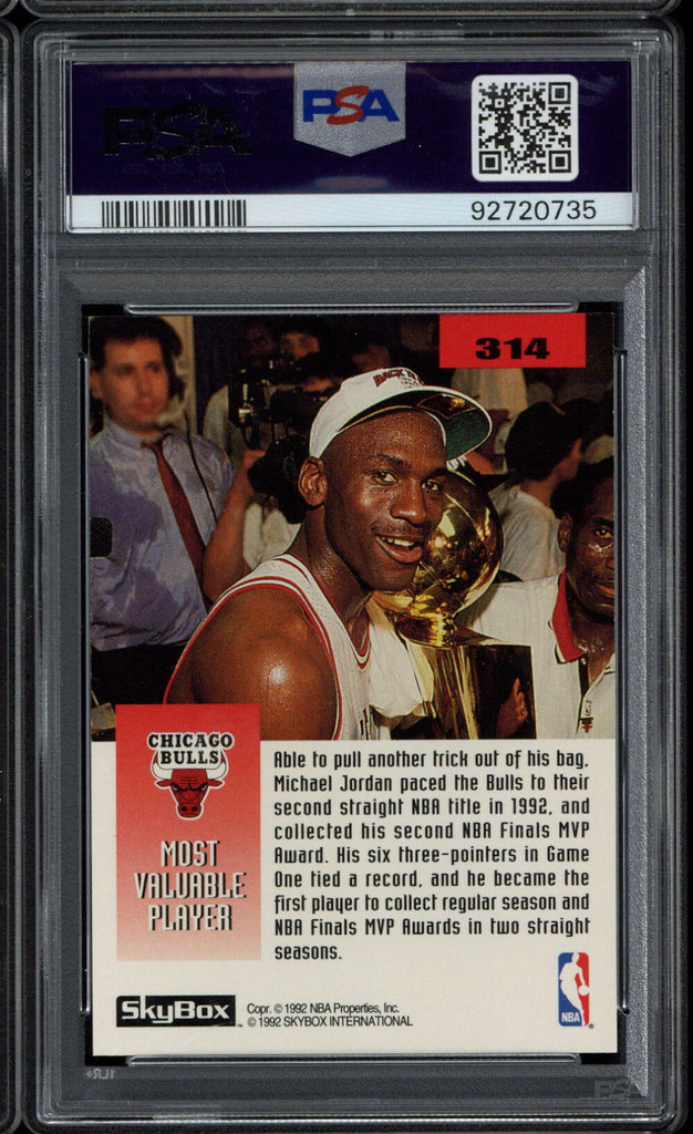 1992-93 Skybox #314 Michael Jordan Bulls PSA 9 Mint