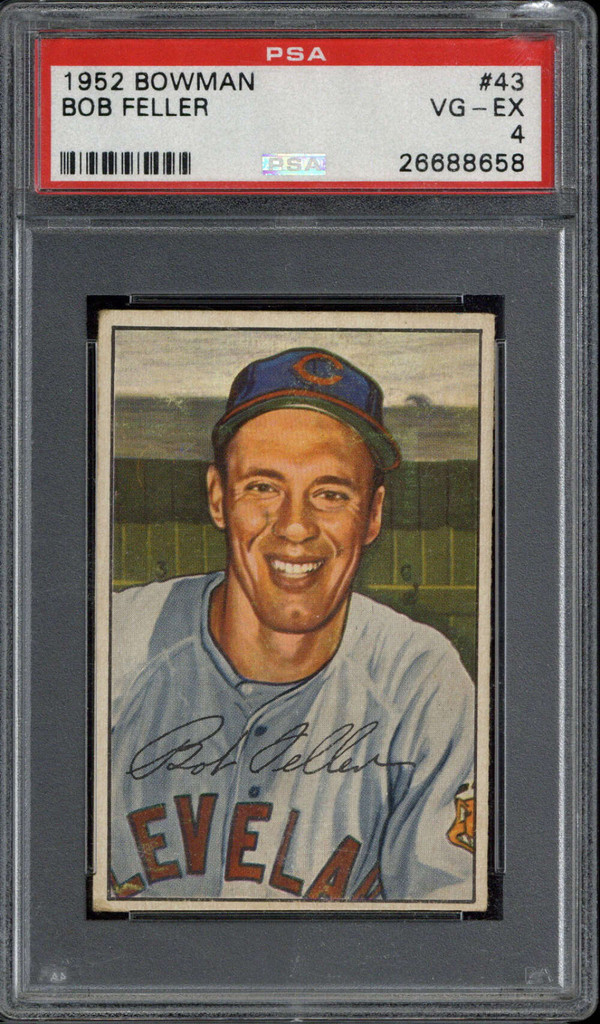 1952 Bowman #43 Bob Feller Indians PSA 4 VG-EX