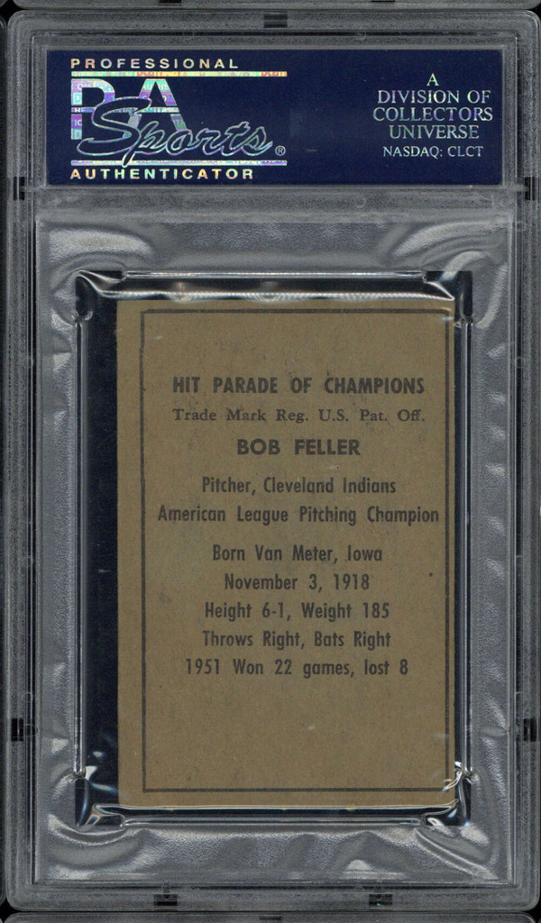 1952 Berk Ross  Bob Feller Indians PSA 4 VG-EX