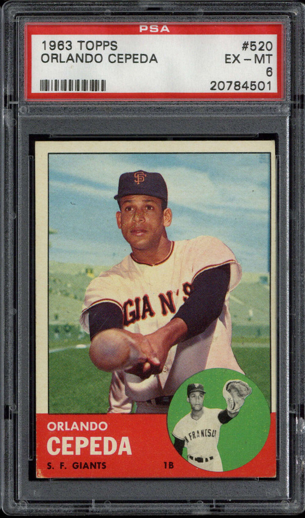 1963 Topps #520 Orlano Cepeda Giants PSA 6 EX-Mint