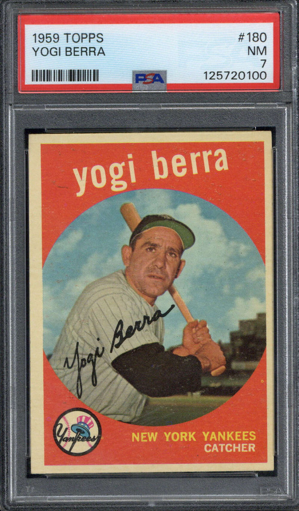 1959 Topps #180 Yogi Berra Yankees PSA 7 Near Mint