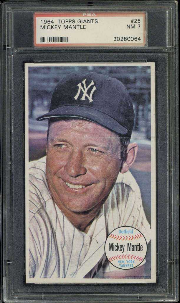 1964 Topps Giants #25 Mickey Mantle Yankees PSA 7 Near Mint Slightly Faded