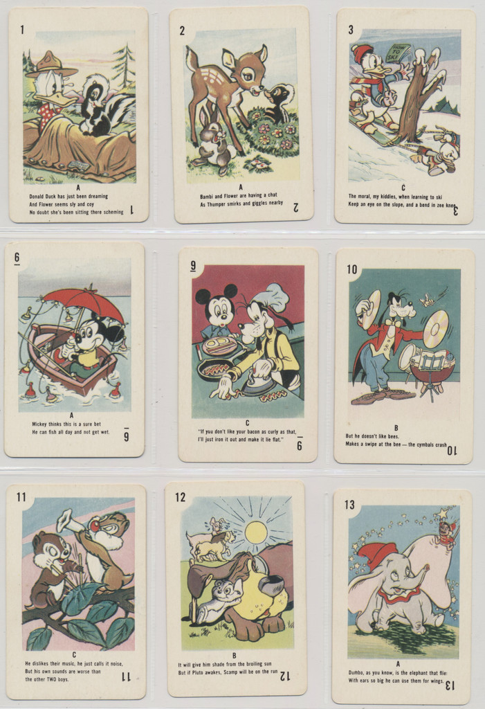 965 Russell Games Mfg. Walt Disney Playing Cards Lot of 37  #*sku37128