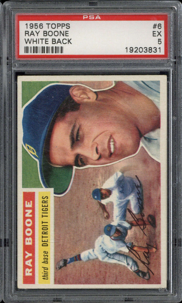 1956 Topps #6 Ray Boone Tigers PSA 5 EX White Back