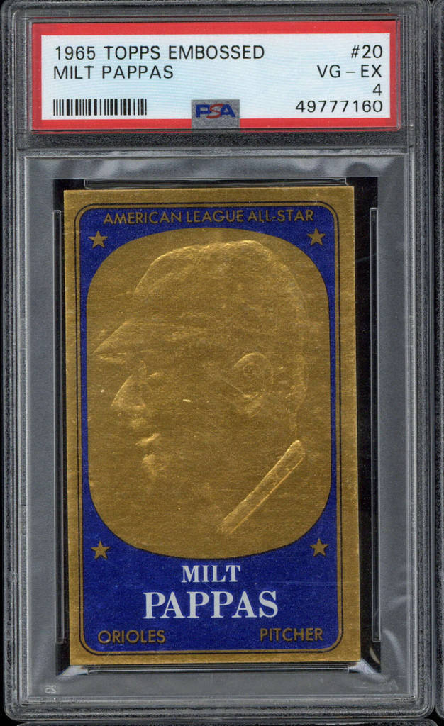 1965 Topps Embossed #20 Milt Pappas Orioles PSA 4 VG-EX