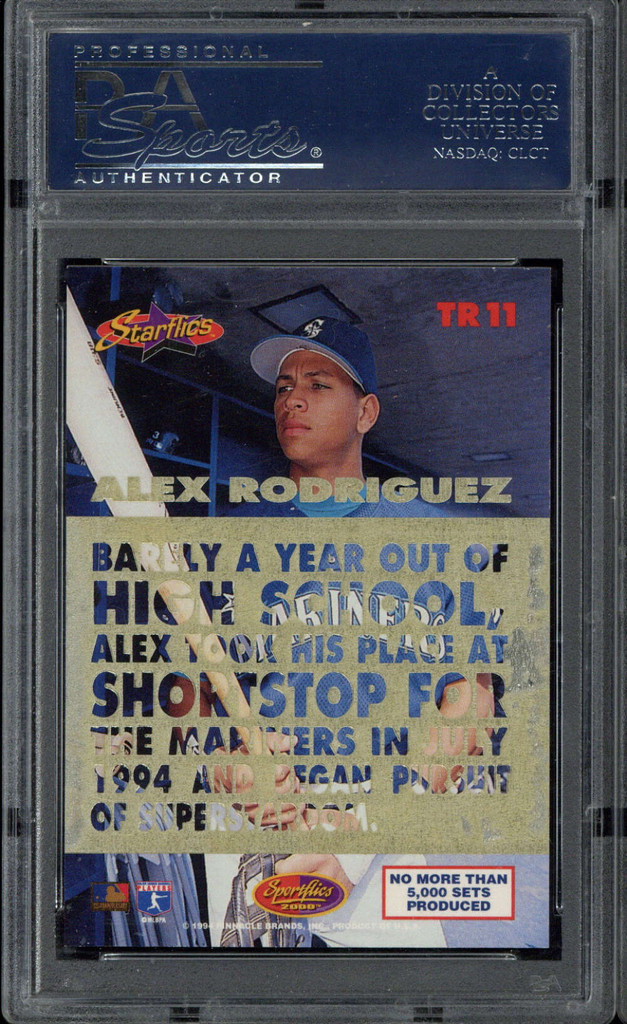 1994 Sportflics 2000 TR11 Alex Rodriguez AROD Mariners PSA 9 Mint R/T 3-d Rookies