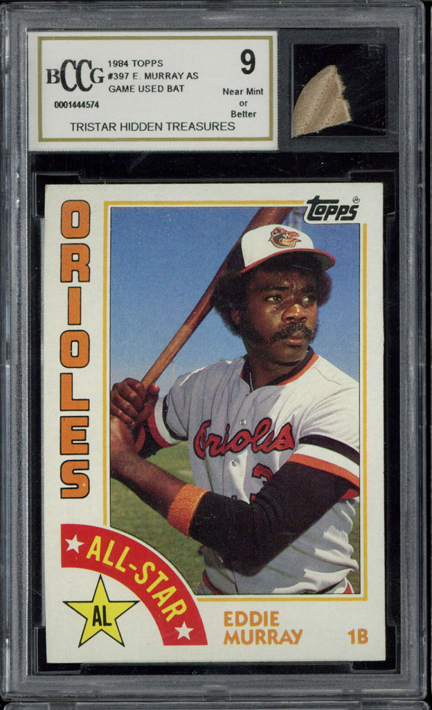 1984 Topps #397 Eddie Murray Orioles BCCG 9 Game Used Bat