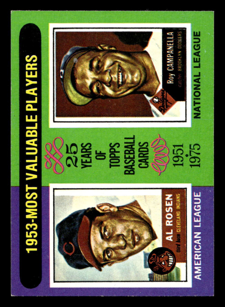 1975 Topps Mini #191 1953 's Al Rosen/Roy Campanella MVP Near Mint MINI  ID: 513619