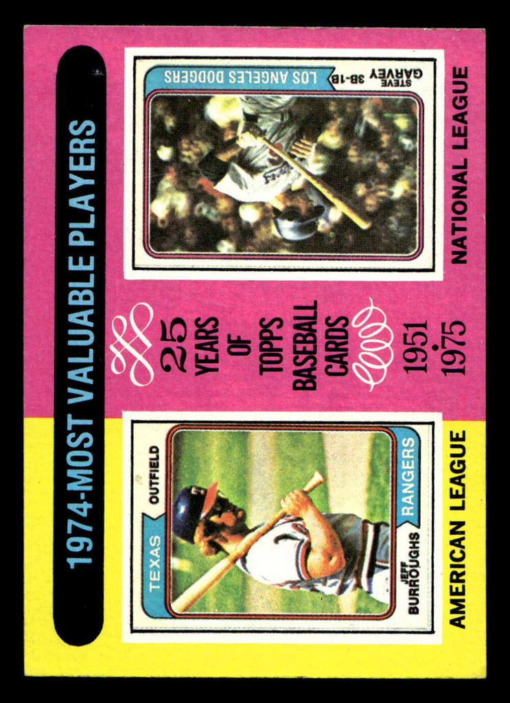 1975 Topps Mini #212 1974 's Jeff Burroughs/Steve Garvey MVP Ex-Mint MINI 