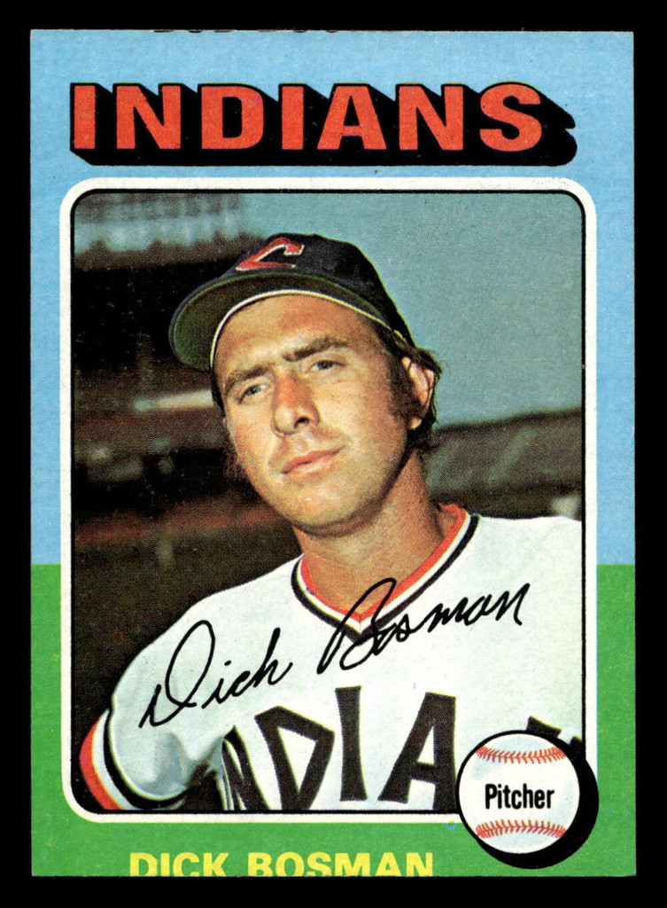 1975 Topps Mini #354 Dick Bosman Ex-Mint Miscut 