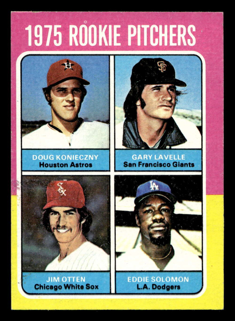 1975 Topps Mini #624 Rookie Pitchers Gary Lavelle/Doug Konieczny/Jim Otten/Eddie Solomon Ex-Mint RC Rookie MINI  ID: 514146