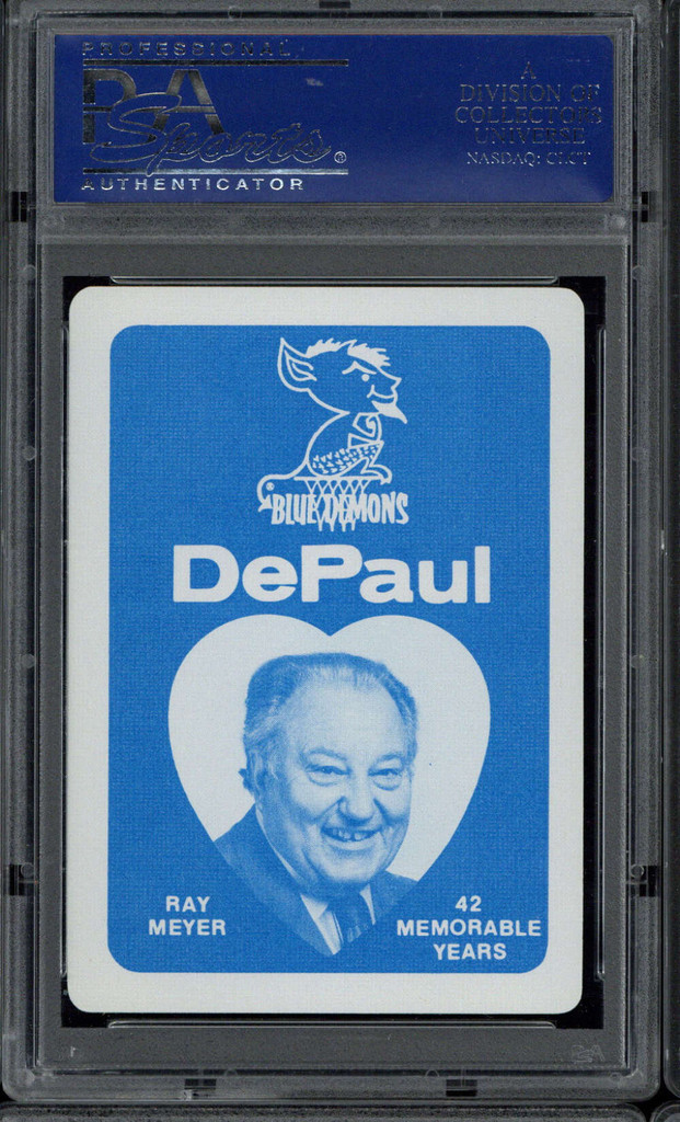 1986 DePaul George Mikan Lakers PSA 10 Gem Mint 5 of Hearts Playing Card