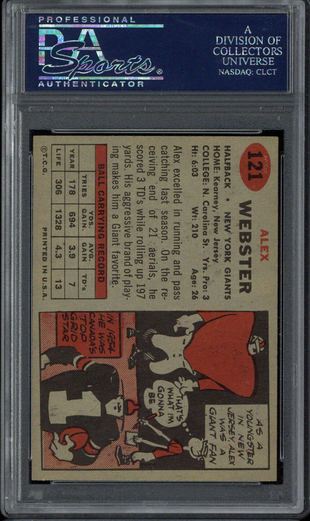 1957 Topps #121 Alex Webster Giants PSA 5 EX