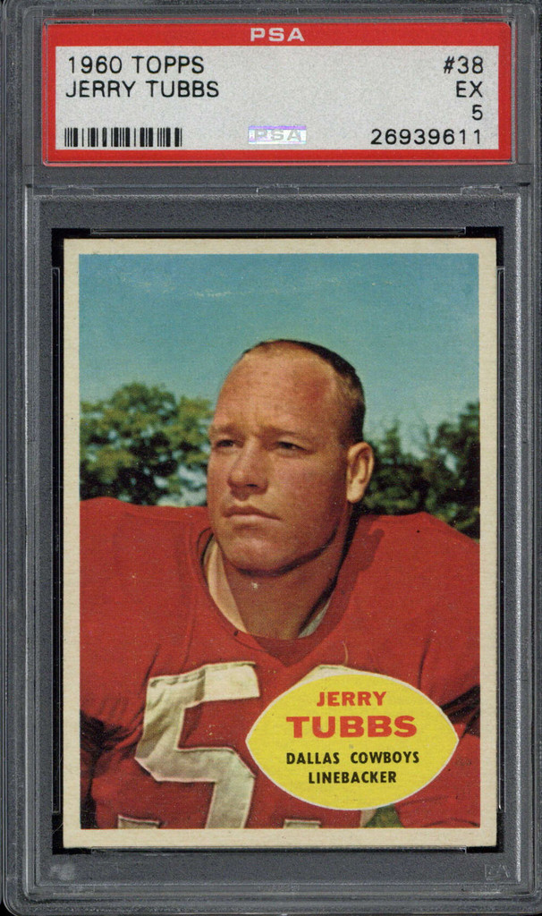 1960 Topps #38 Jerry Tubbs Cowboys PSA 5 EX