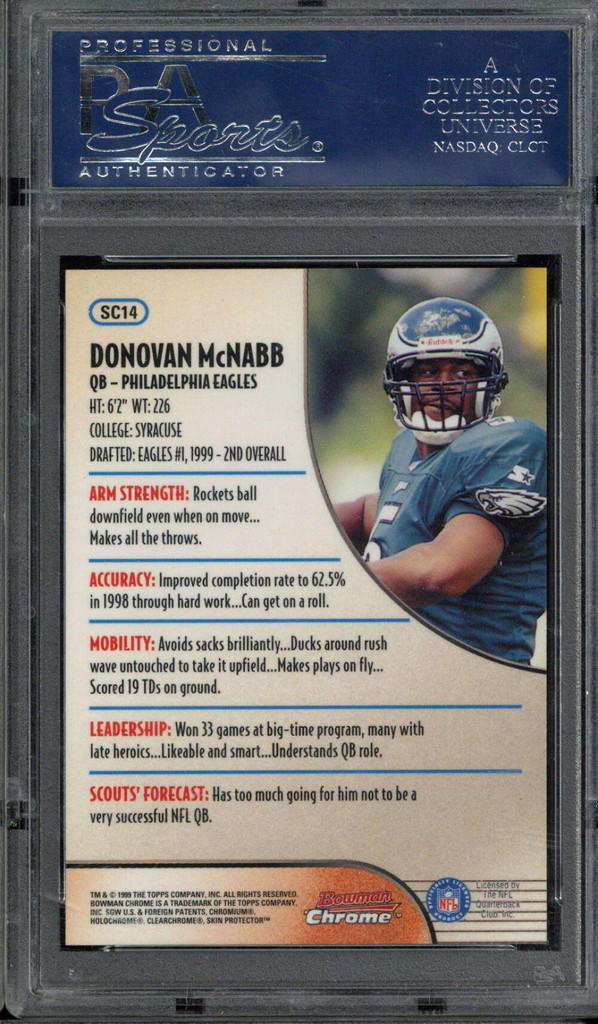 1999 Bowman Chrome #SC14 Donovan McNabb Eagles PSA 10 Gem Mint Scout's Choice
