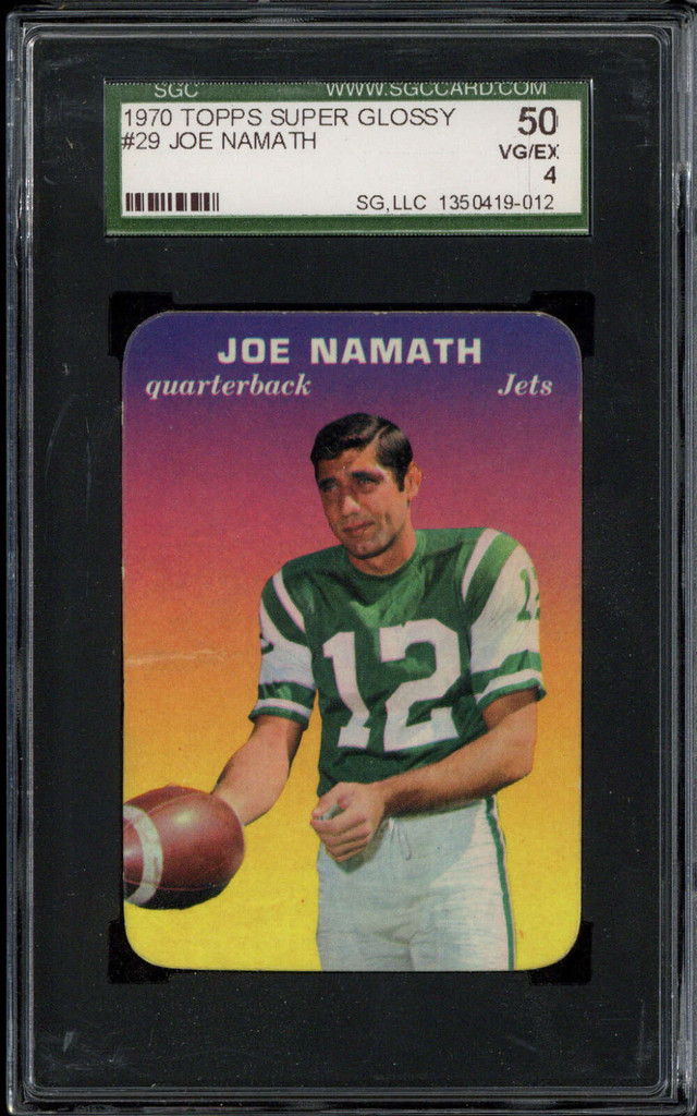 1970 Topps Super Glossy #29 Joe Namath Jets SGC 4 VG-EX