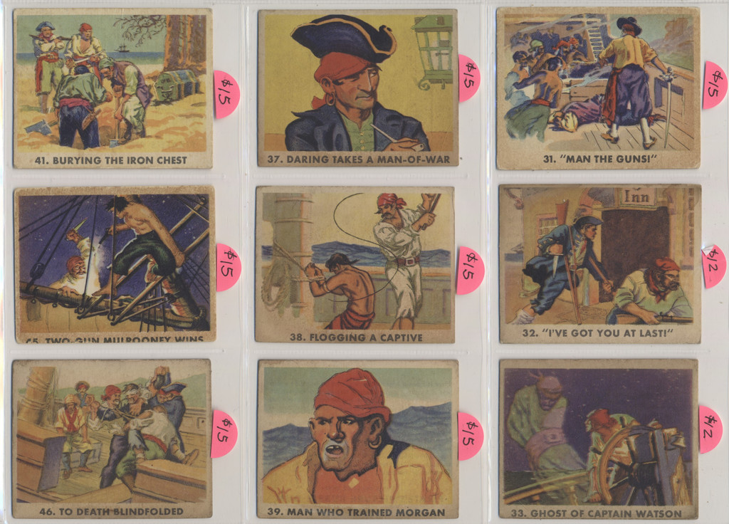 1933 R109 Pirates Pictures Bubble Gum Cards Partial Set 26/72  #*sku37143