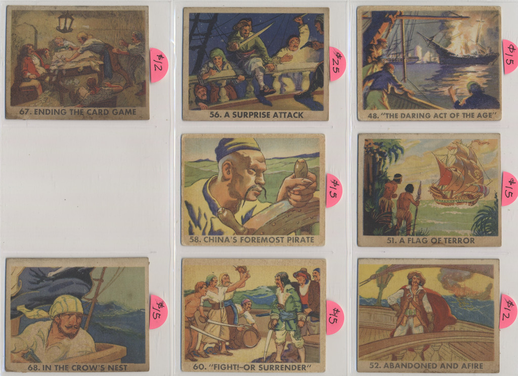 1933 R109 Pirates Pictures Bubble Gum Cards Partial Set 26/72  #*sku37143