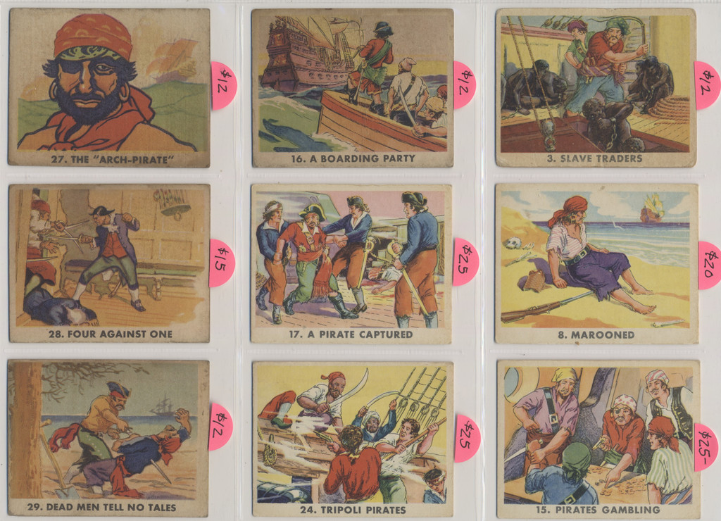 1933 R109 Pirates Pictures Bubble Gum Cards Partial Set 26/72  #*sku37143