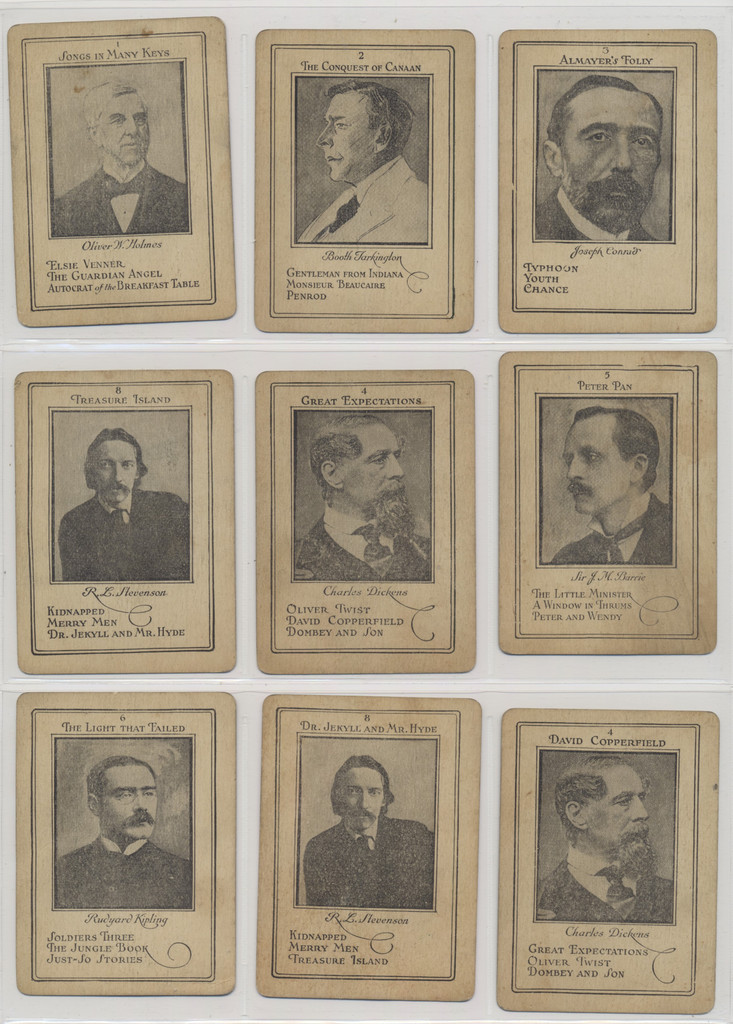 circ. 1920's Parker Bros. Game of Authors  Lot of 34 Cards  #*sku37149
