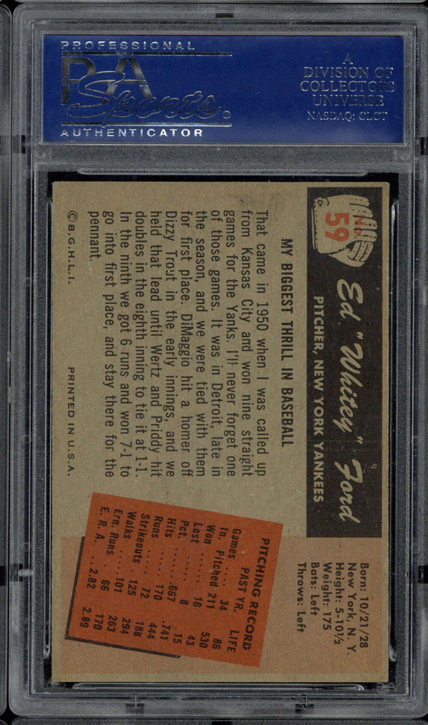 1955 Bowman #59 Whitey Ford Yankees PSA 5 EX