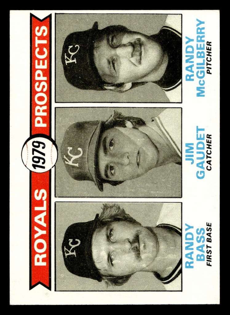 1979 Topps #707 /Randy Bass/Jim Gaudet/Randy McGilberry Royals Prospects Near Mint RC Rookie 