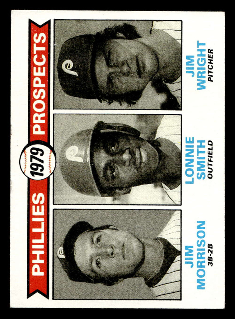 1979 Topps #722 Jim Morrison/Lonnie Smith/Jim Wright Phillies Prospects Ex-Mint RC Rookie 