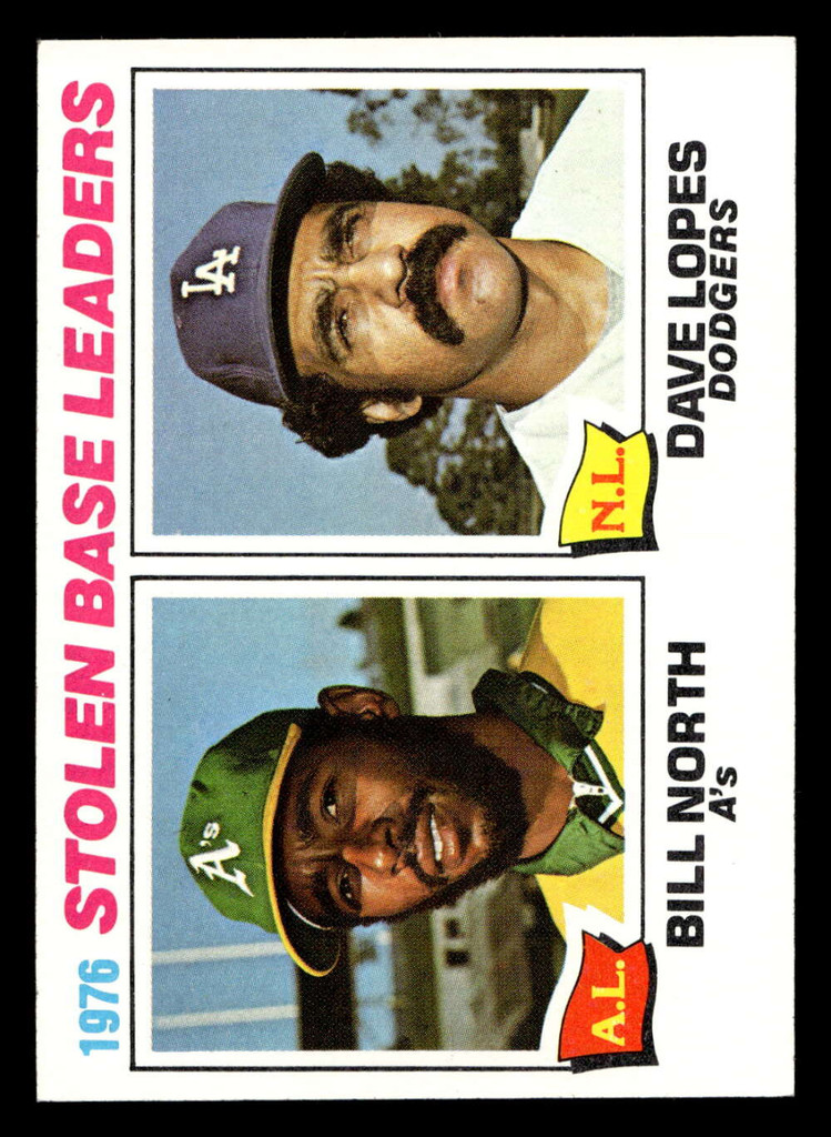 1977 Topps #4 Bill North/Davey Lopes Stolen Base Leaders Near Mint  ID: 515305