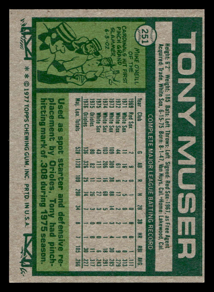 1977 Topps #251 Tony Muser Near Mint  ID: 516756