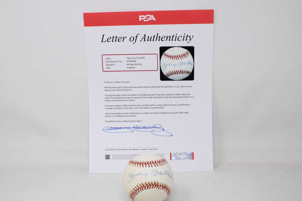 Mickey Mantle Baseball PSA/DNA Autograph Signed Yankees ID: 517235