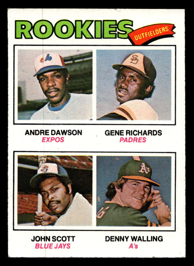 1977 Topps #473 Andre Dawson/Gene Richards/John Scott/Denny Walling Rookie Outfielders Ex-Mint RC Rookie  ID: 517693