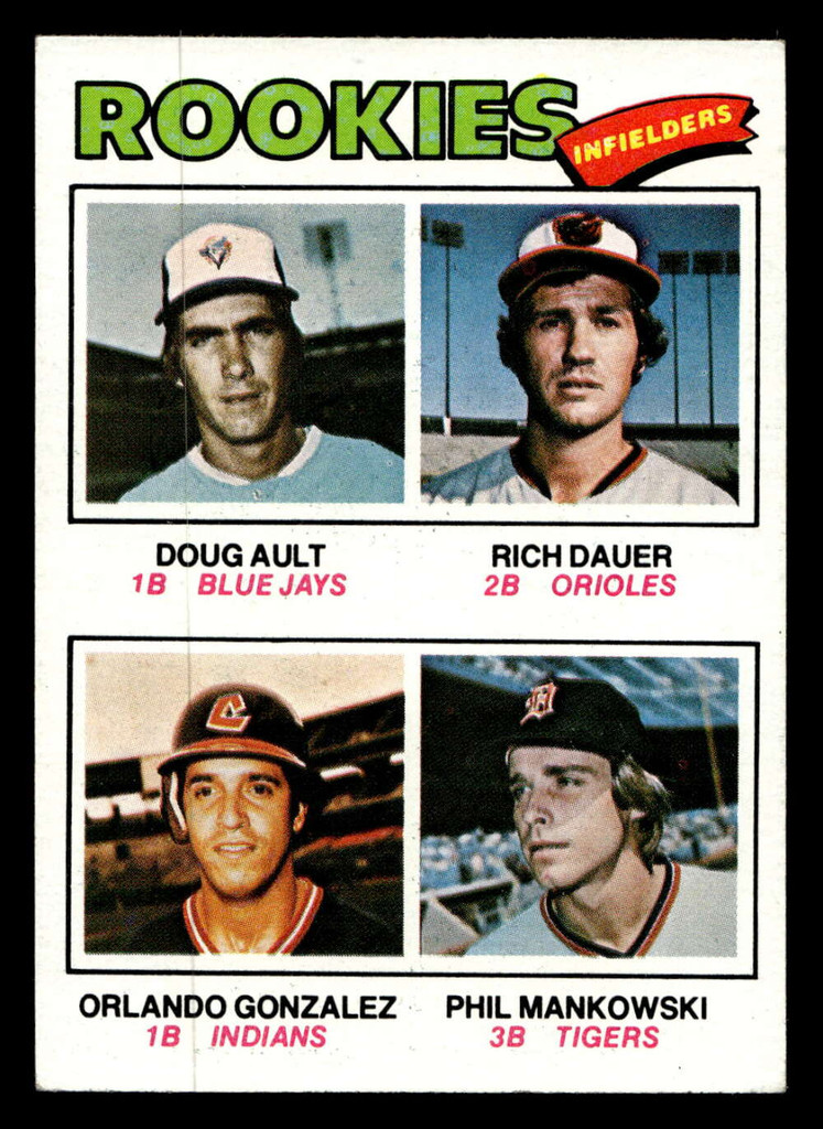 1977 Topps #477 Doug Ault/Rich Dauer/Orlando Gonzalez/Phil Mankowski Rookie Infielders Ex-Mint RC Rookie 