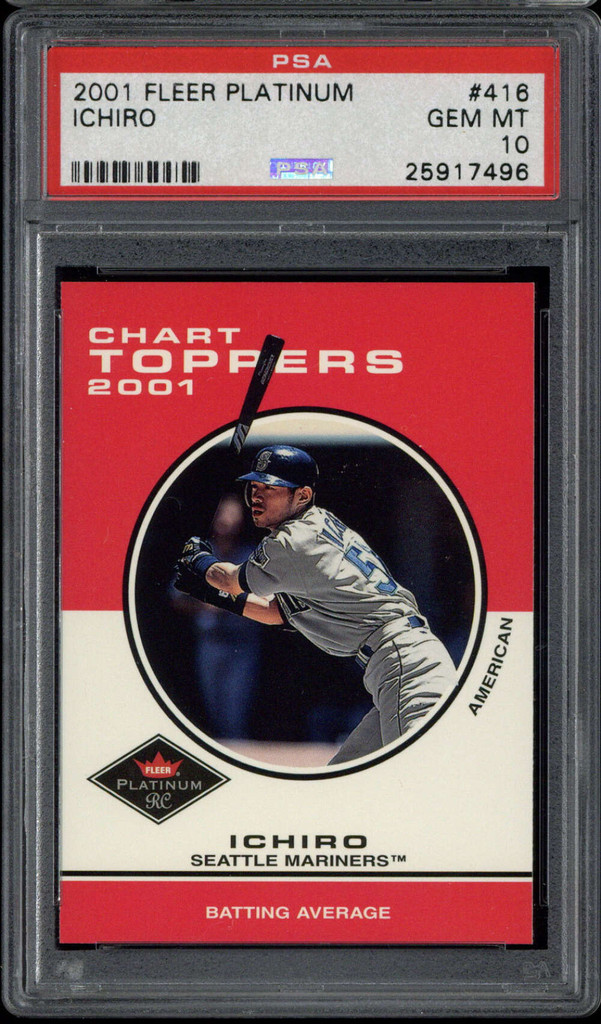 2001 Fleer Platinum #416 Ichiro Mariners PSA 10 GEM MINT RC Chart Toppers