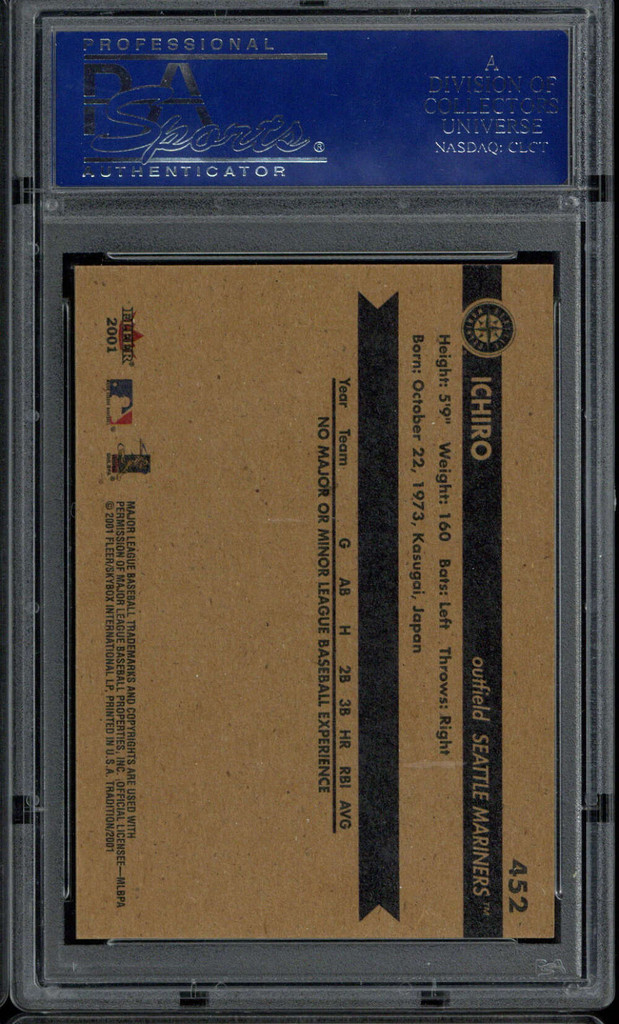 2001 Fleer #452 Ichiro Mariners PSA 9 MINT RC ID: 517784