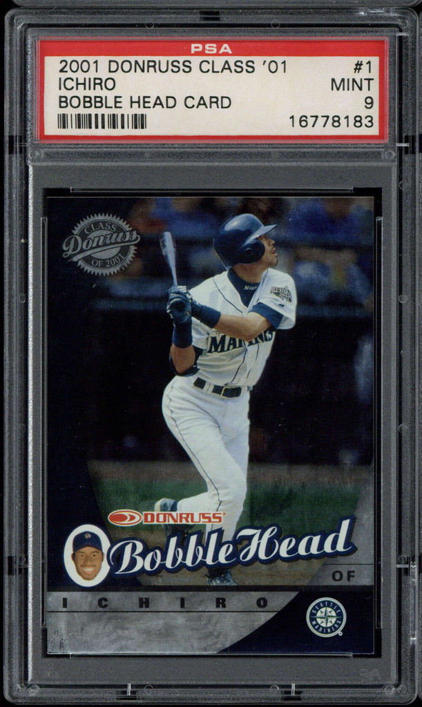 2001 Donruss Class 01 #1 Ichiro Mariners PSA 9 MINT RC Bobble Head 1337/2000
