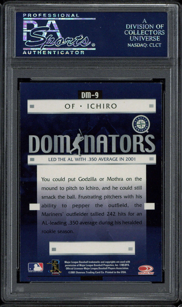 2001 Donruss Dominators DM-9 Ichiro Mariners PSA 9 MINT RC Class of 01