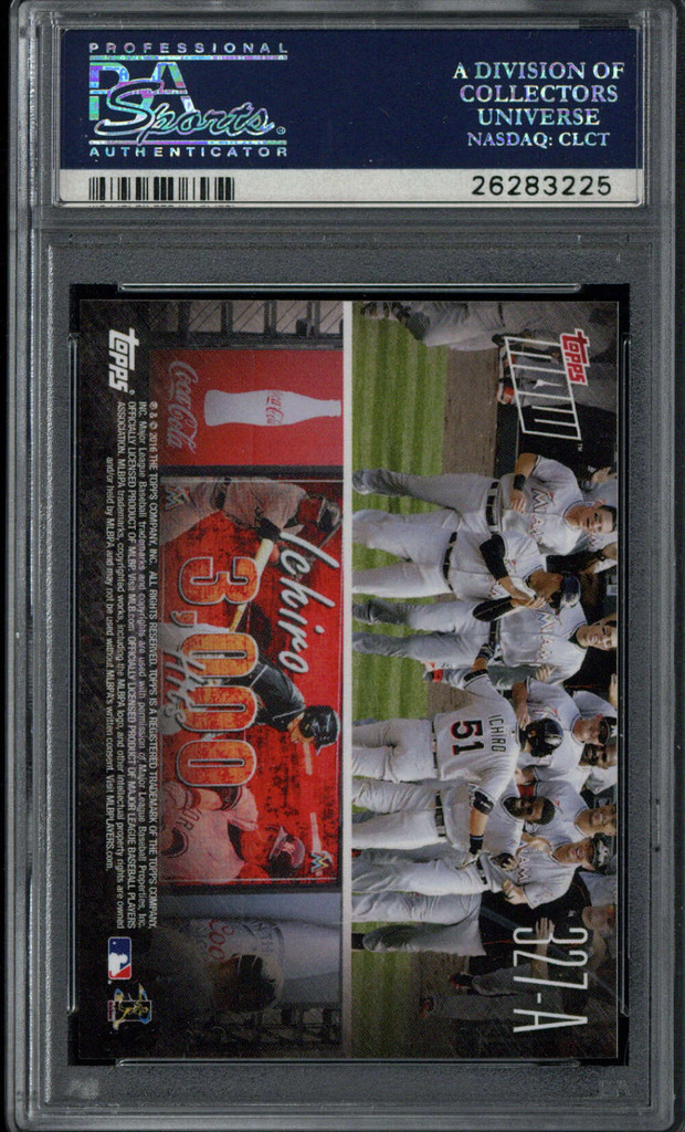 2016 Topps NOW #327-A Ichiro Mariners PSA 10 GEM MINT 3000 Hits