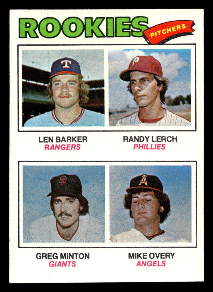 1977 Topps #489 Len Barker/Randy Lerch/Greg Minton/Mike Overy Rookie Pitchers Near Mint RC Rookie  ID: 517882