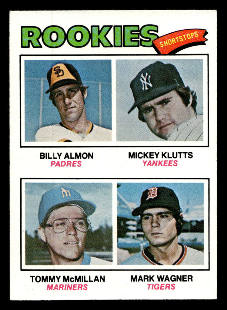 1977 Topps #490 Billy Almon/Mickey Klutts/Tom McMillan/Mark Wagner Rookie Shortstops Ex-Mint RC Rookie  ID: 517883