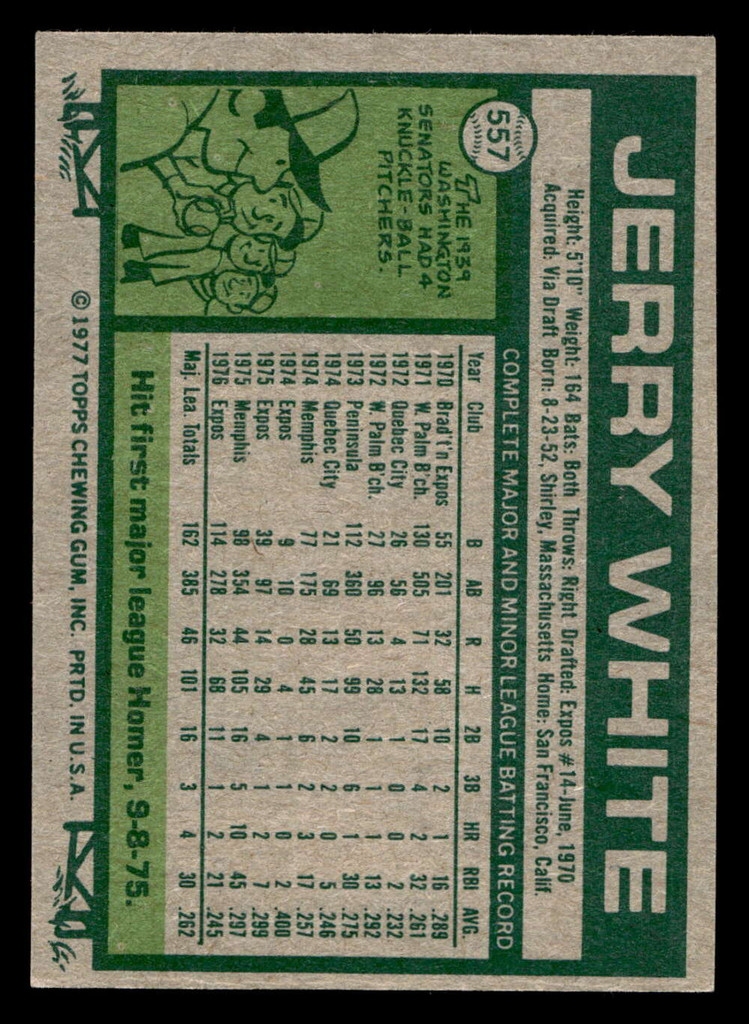 1977 Topps #557 Jerry White Ex-Mint  ID: 518140