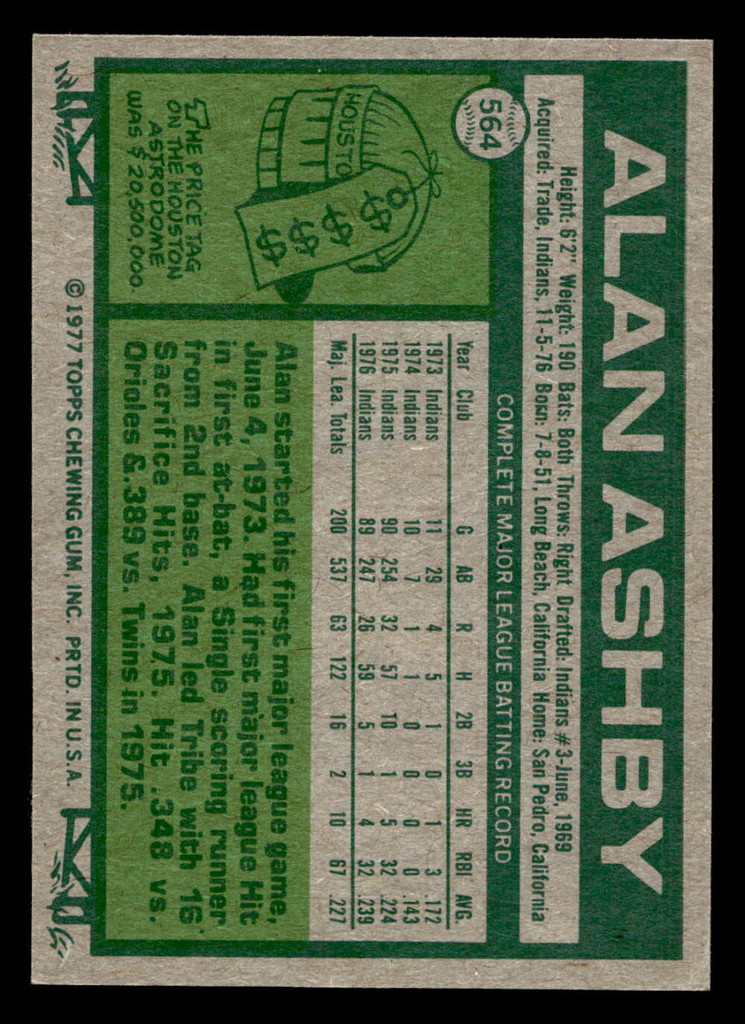 1977 Topps #564 Alan Ashby Ex-Mint 