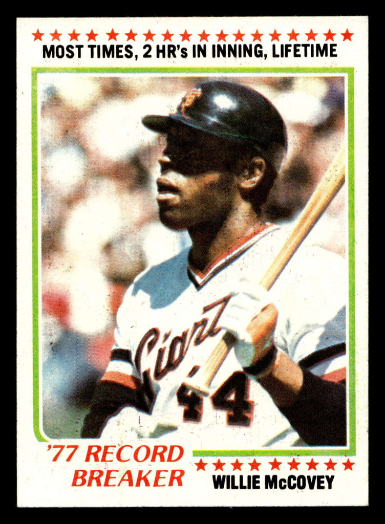 1978 Topps #3 Willie McCovey RB Near Mint+  ID: 518541
